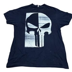 Vintage The Punisher‎ Skull Graphic T-Shirt Black Men's M